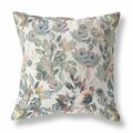 Palacedesigns 16 in. Florals Indoor & Outdoor Zippered Throw Pillow White Pink & Grey PA3659775